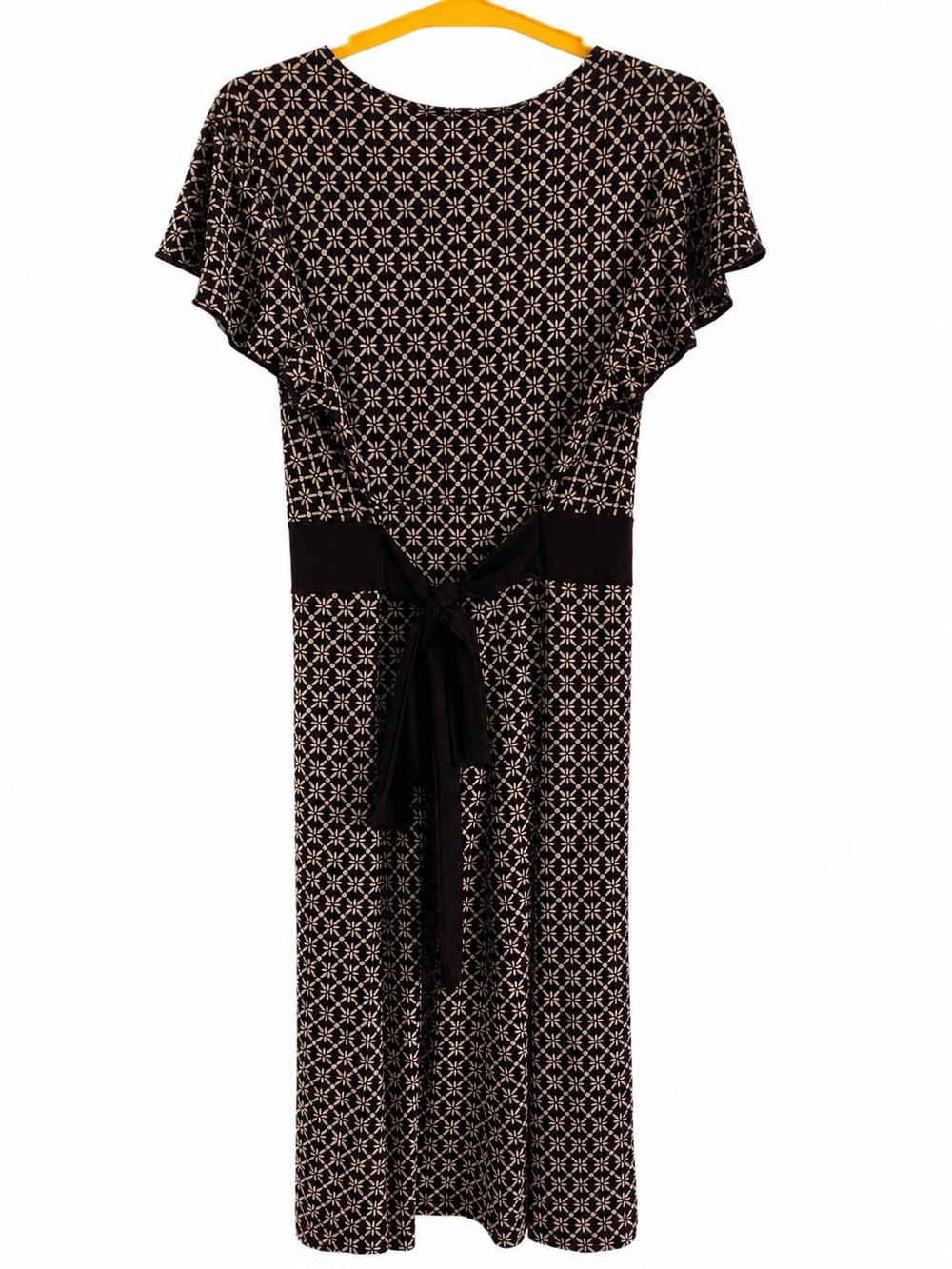 Studio 1940 Women’s Size 14/16W Black White Geometric Wrap Style Midi Dress - Picture 4 of 8
